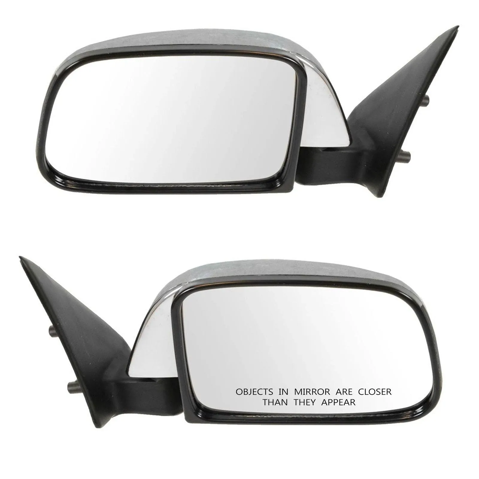 Manual Side View Mirrors Chrome Left & Right Pair Set for 89-95 Toyota Pickup