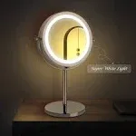 Benbilry Lighted Makeup Mirror, 10x Magnifying, 360 Degree Rotation, 7 Inch.