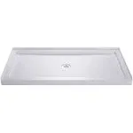 DreamLine Slimline 30"D x 60"W x 2 3/4"H Right Drain Single Threshold Shower Base, White