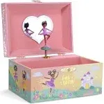 Jewelkeeper Jewelry Box for Girls - Black Ballerina Doll and Little Queen Design Music Box - Swan Lake Tune Musical Jewelry Box - Jewelry Organizer for Necklaces, Bracelets, and Earrings - 6x5x4-Inch