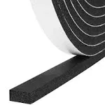 Storystore Foam Insulation Tape Self Adhesive, Weather Stripping for Doors and Window, Sound Proof Soundproofing Door Seal, Weatherstrip, Air Conditioning Seal Strip (1/2In x 3/8In x 16.5Ft, Black)