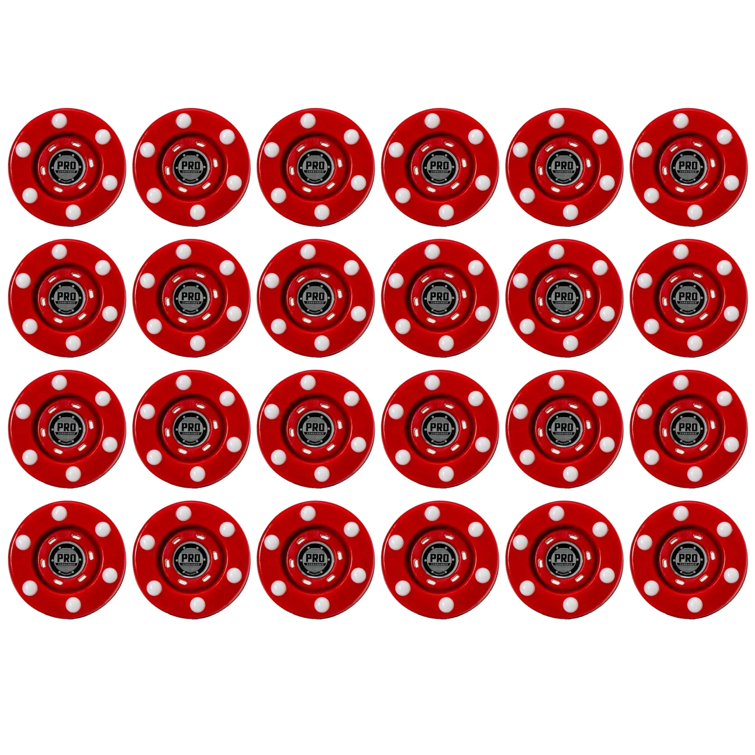 Franklin Sports NHL Pro Commander Street Hockey Puck - 24 Pack, Red