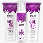 Not Your Mothers Curl Talk To Go Mini Styling SET. Curl Talk Defining Cream, Curl Activating Mousse & Talk Defining Cream.