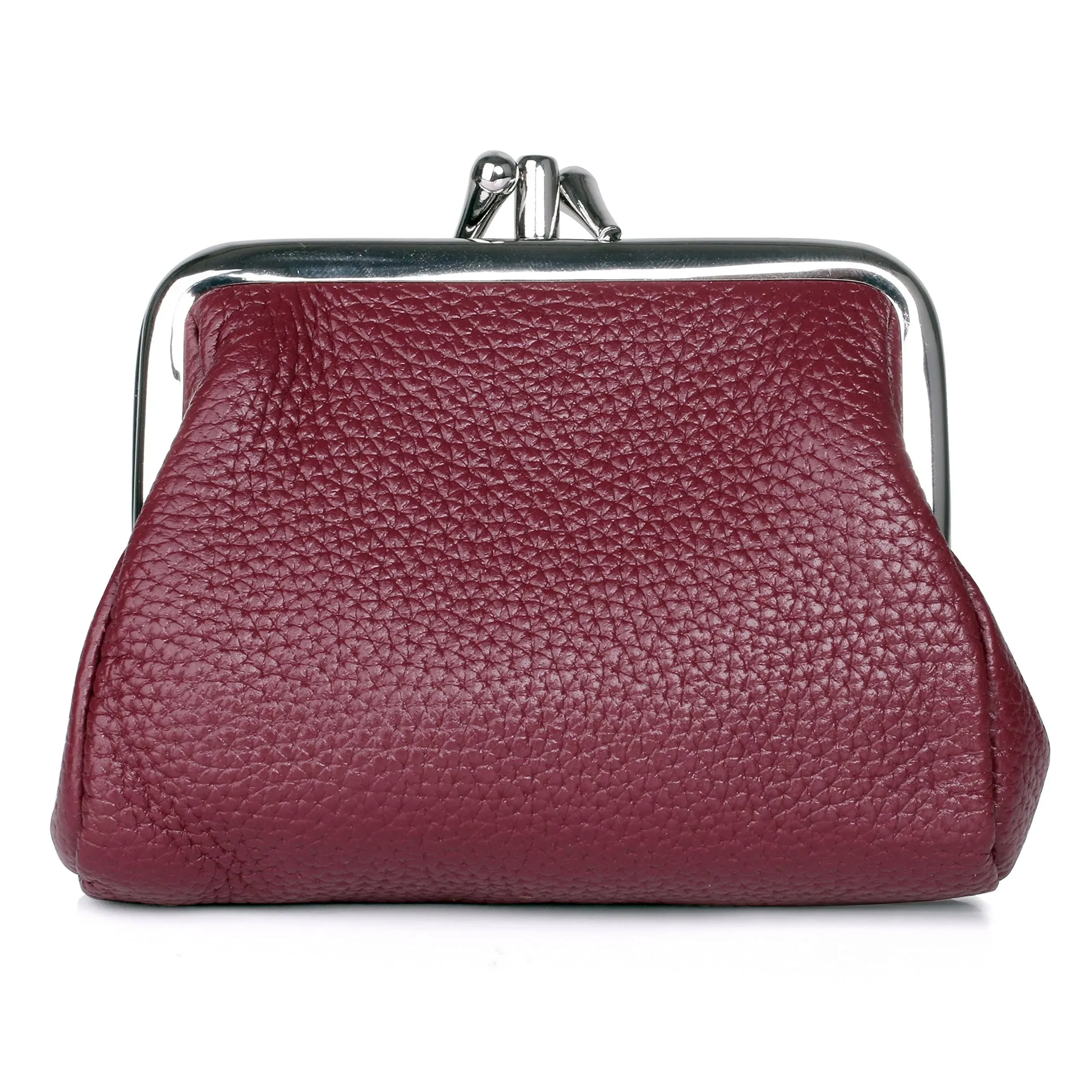 Julia Buxton Hudson Leather Pik-Me-Up Triple Frame Red