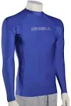 O'Neill Men's Basic Skins UPF 50+ Long Sleeve Rash Guard, Blue, XL