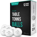 PRO-SPIN Ping Pong Balls, 3-Star White Table Tennis Balls, 12 Count