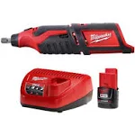 Milwaukee M12 12V Lithium-Ion Cordless Rotary Tool w/Compact Battery Pack 2.0Ah and Charger Starter Kit