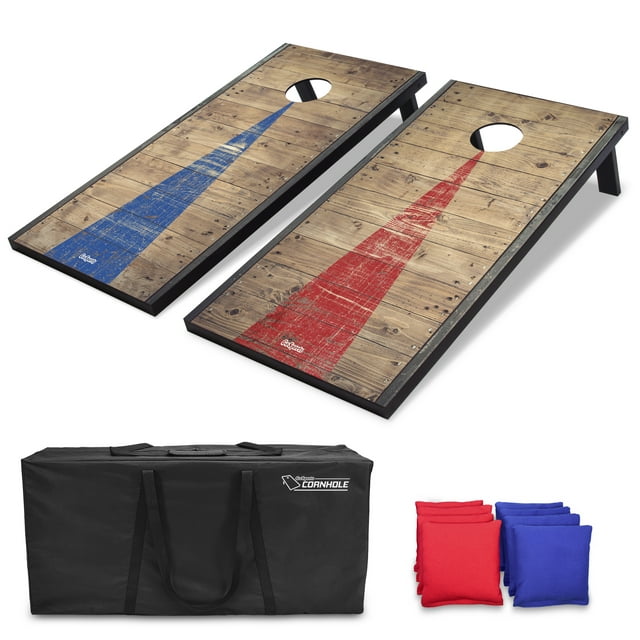 GoSports Classic Cornhole Set - Rustic Wood