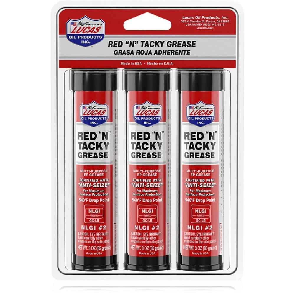 Lucas Oil 3 Pack 3 oz Red N Tacky Grease