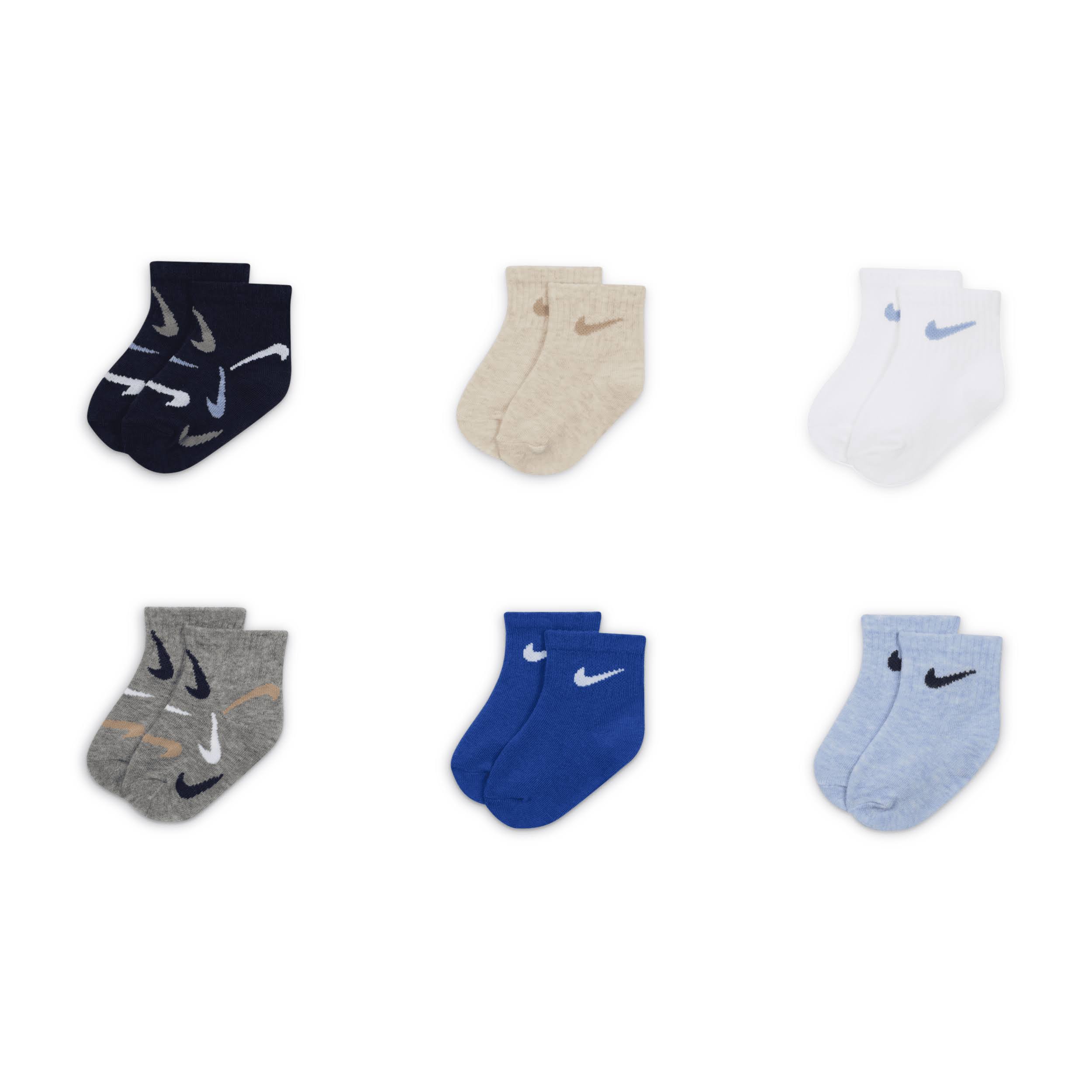 Nike Swooshfetti Baby (3-6M) Ankle Socks (6 Pairs)