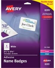 Avery Adhesive Name Badges, 2-1/3" x 3-3/8", 160 Badges (8395)