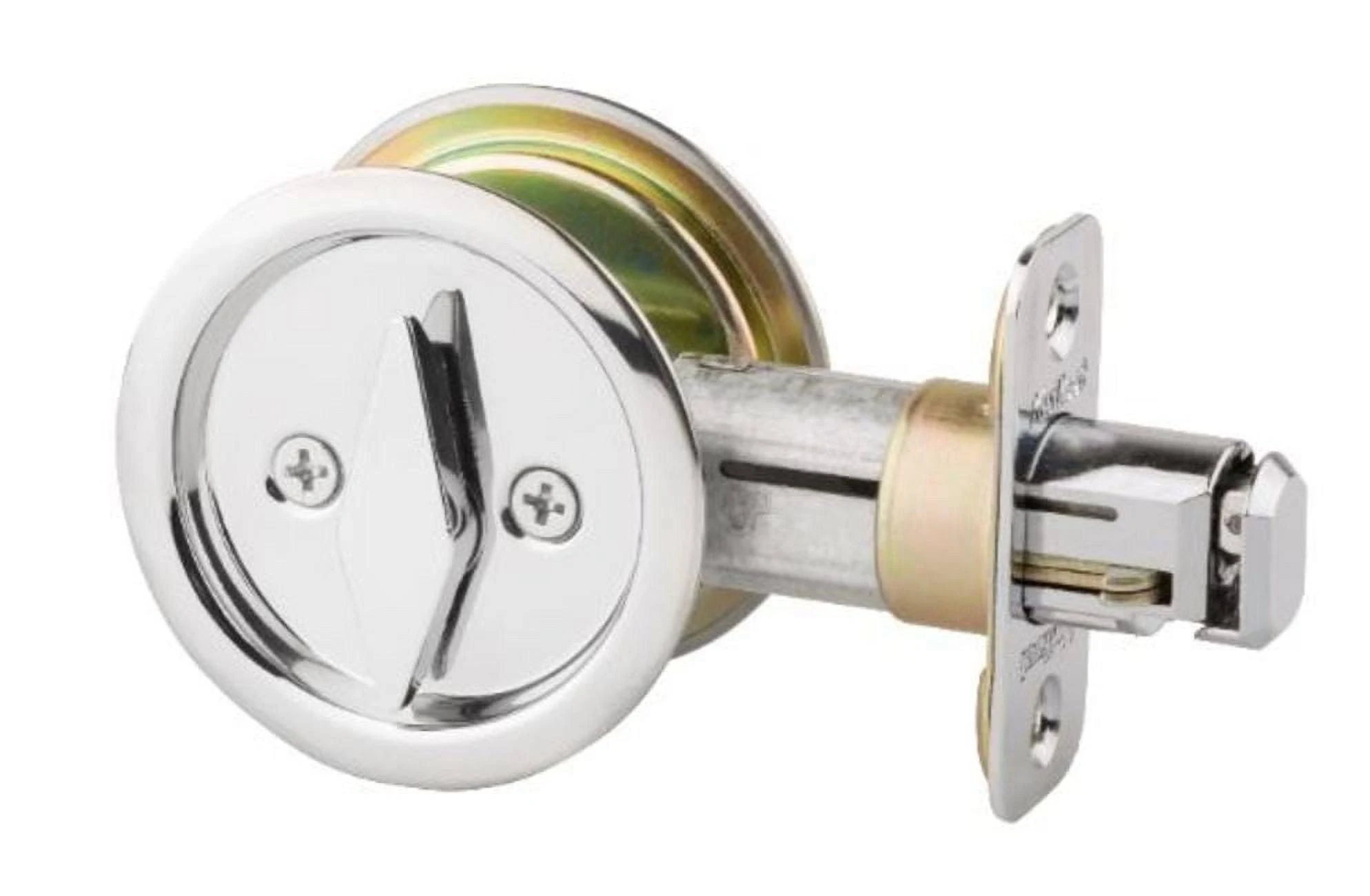 Kwikset 335 Round Privacy Pocket Door Lock - Stainless Steel