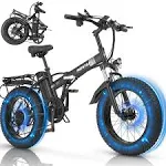 Folding Electric Bike for Adults - 1000/1500W, 30/37MPH Ebike with 48V 15/20AH - 20"/26" 50/75 Miles - 7-Speed Gears -