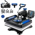 VEVOR Heat Press Machine Sublimation Machine 12 x 15 inch 8 in 1 Blue Heat Press