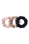 Shop Slip Classic Large Scrunchie 3 Pack In Black/pink/caramel