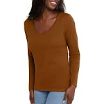 Hanes Womens Originals Long Sleeve Cotton V-Neck T-Shirt, Lightweight V-Neck Tee, Modern Fit