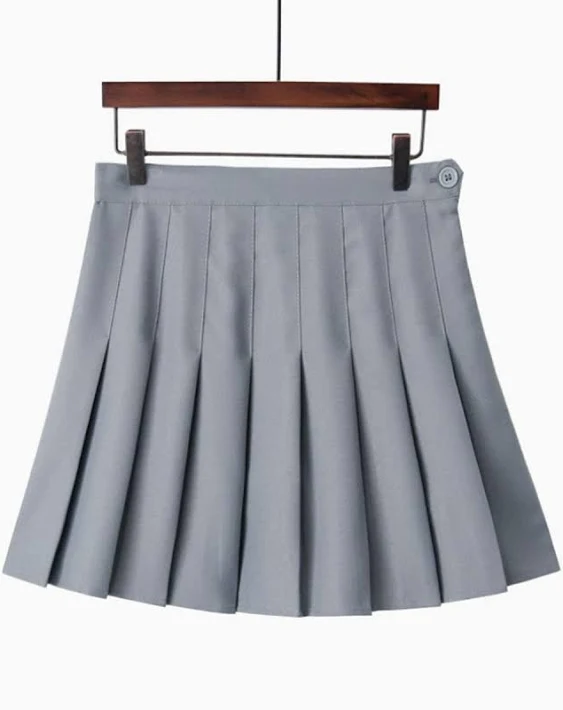 Girls Women High Waisted Pleated Skirt Plain Plaid A-line Mini Skirt Skater Tennis School Uniform Skirts Lining Shorts