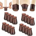 Aneaseit Chair Leg Floor Protectors - 16 pcs Dark Walnut - Felt Bottom Silicone Pads for Hardwood Floors & Furniture Feet - Rubber Caps for Chairs - X-Small