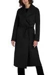 Tahari Women's Elliot Double Face Wool Maxi Wrap Coat - Black - L