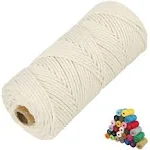 45 Color Options Macrame Cord 2mm/3mm/4mm/5mm/6mmx109 Yards Macrame Cotton Cord, 4 Ply Twisted Macrame Yarn, Natural Cotton Cord Perfect Macrame