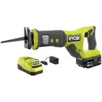 Ryobi PCL515K1 ONE+ 18V Cordless Reciprocating Saw Kit with 4.0 Ah Battery and Charger