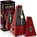 tempi Mechanical Metronome for musicians - 2 Year Warranty - Metronome for Piano/Guitar/Violin, Metronome Music for Adults and Kids (Molded Teak