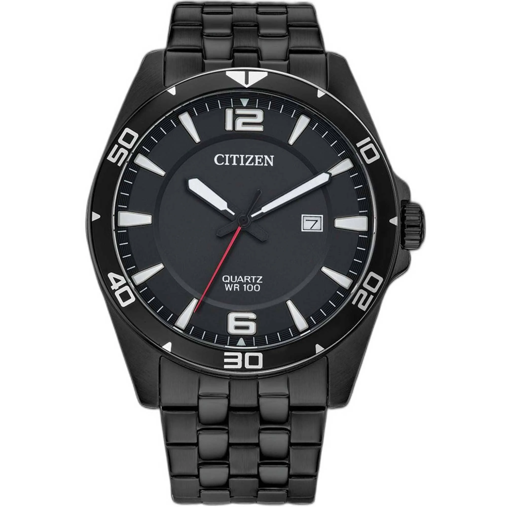 Citizen Men's Quartz Watch; Black Dial; 44 mm Stainless Steel Bracelet BI5055-51E