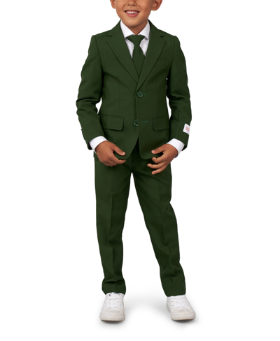 Kids' Toddler And Little Boys Glorious Solid Color Suit, 3-piece Set In Green