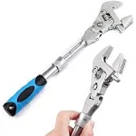 YWHWLX 10 inch Adjustable Wrench, 5 in 1 Ratchet Wrench 180 Degree Folding Spanner Manual Tool for Plumbing Auto Repair Home Maintenance