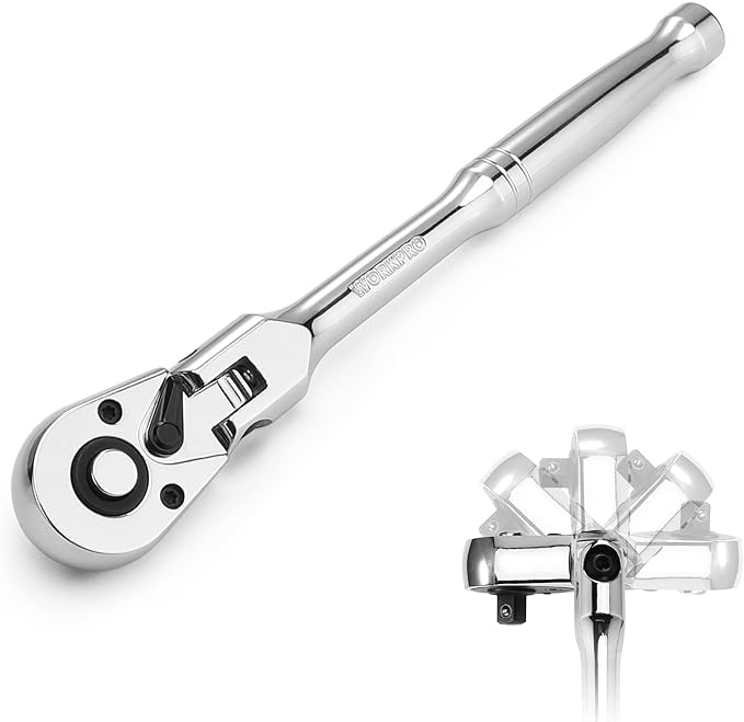 WORKPRO Ratchet Handle Ratchet Wrench Socket Wrench Insertion Angle 0.37 inches