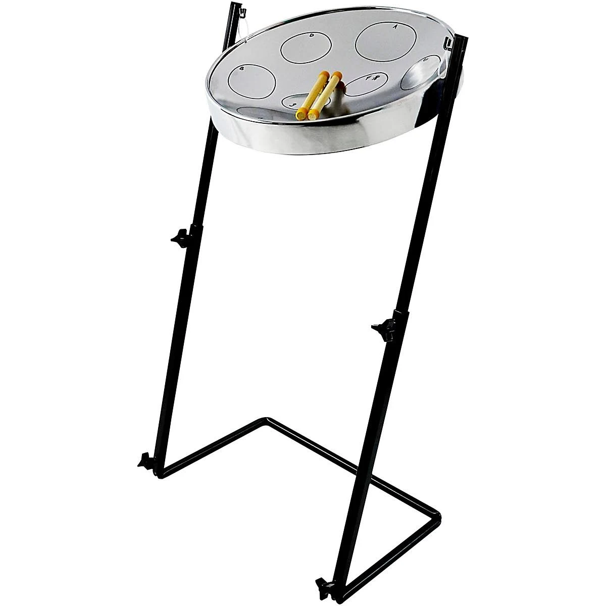 Panyard Jumbie Jam Steel Drum Kit with Metal Z-Floor Stand Chrome