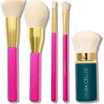 5 Piece Vegan Makeup Brush Set - Professional Quality, Soft Bristles Gift Set