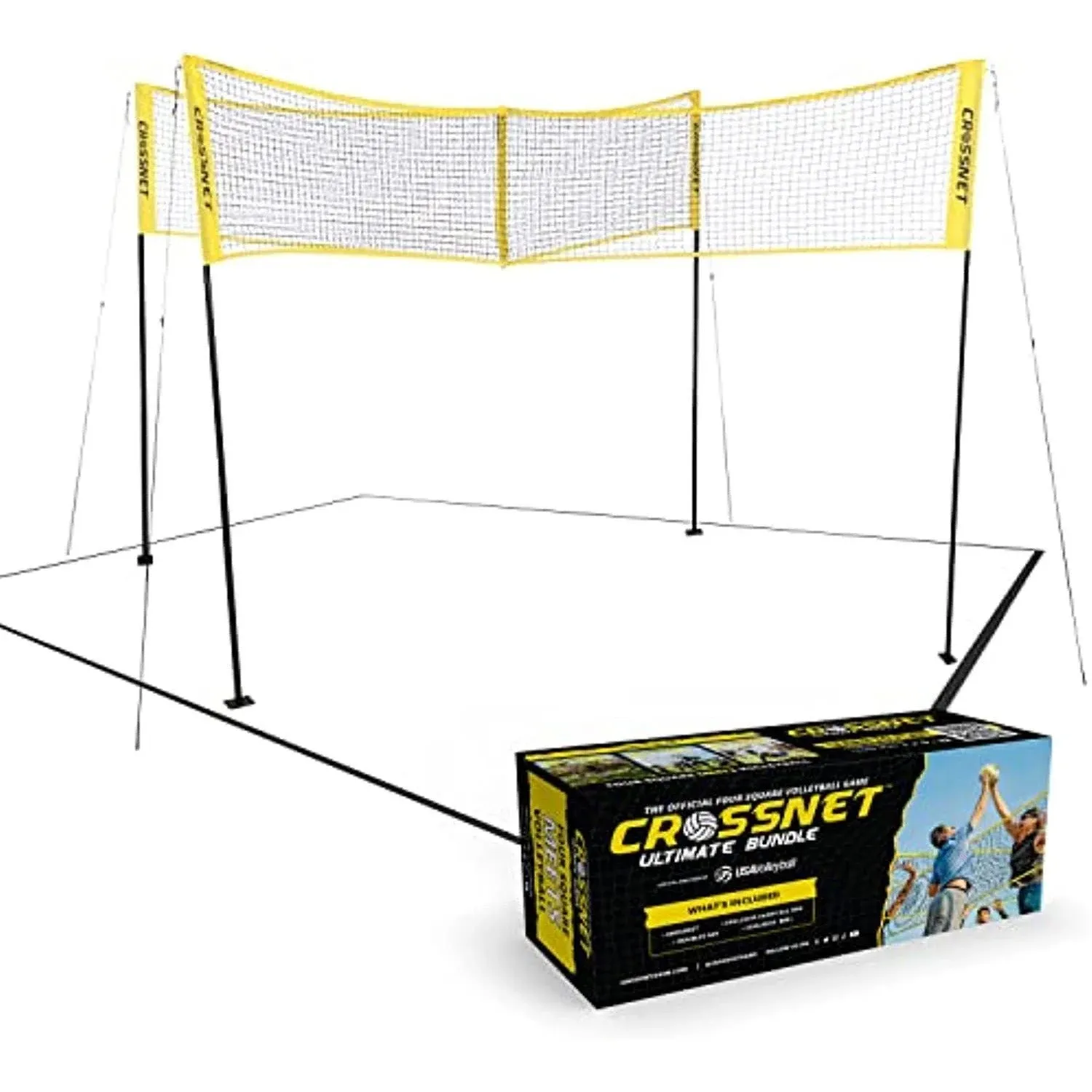 Crossnet Ultimate Bundle Square Volleyball Net Set