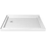 SlimLine 48 in.x 36 in. Double Threshold Shower Base in White with Left Hand Drain