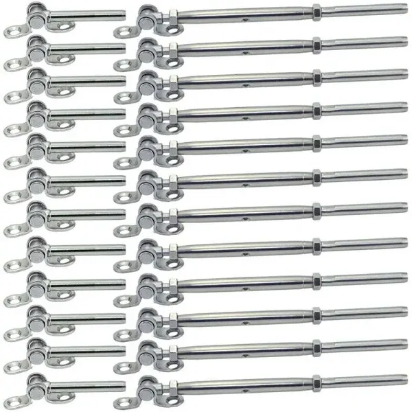 Stainless Steel Cable Railing System Kit,12 Pairs Adjustable Angle Cable Railing Hardware Kit,for 3/16 Cable Railing System,T316 Marine Grade