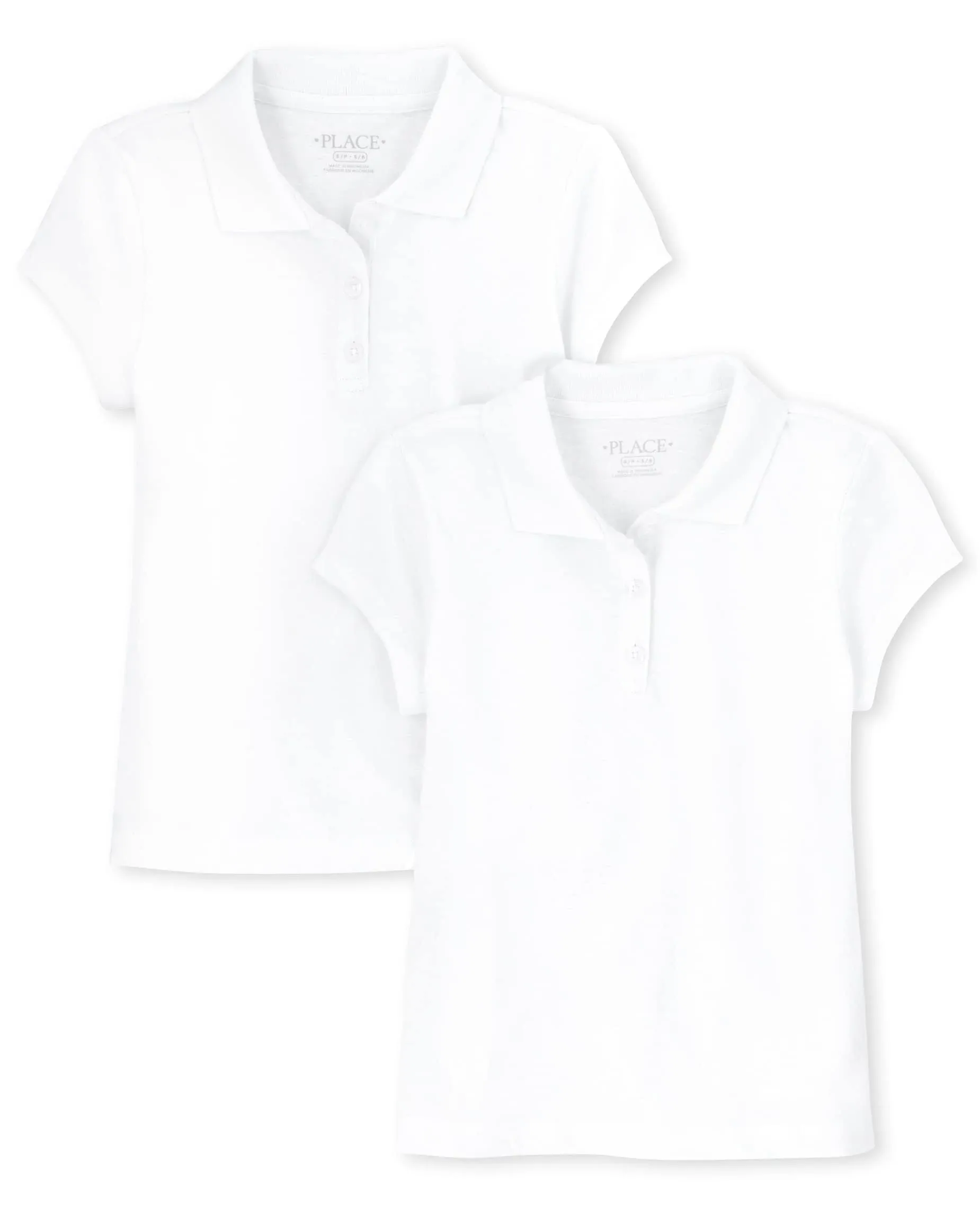 The Children's Place Girls Uniform Soft Jersey Polo 2-Pack | Size Medium (7/8 ...