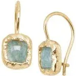 New Silpada &#039;Mediterra&#039; Natural Aquamarine Drop Earrings 14K Gold on Sterling