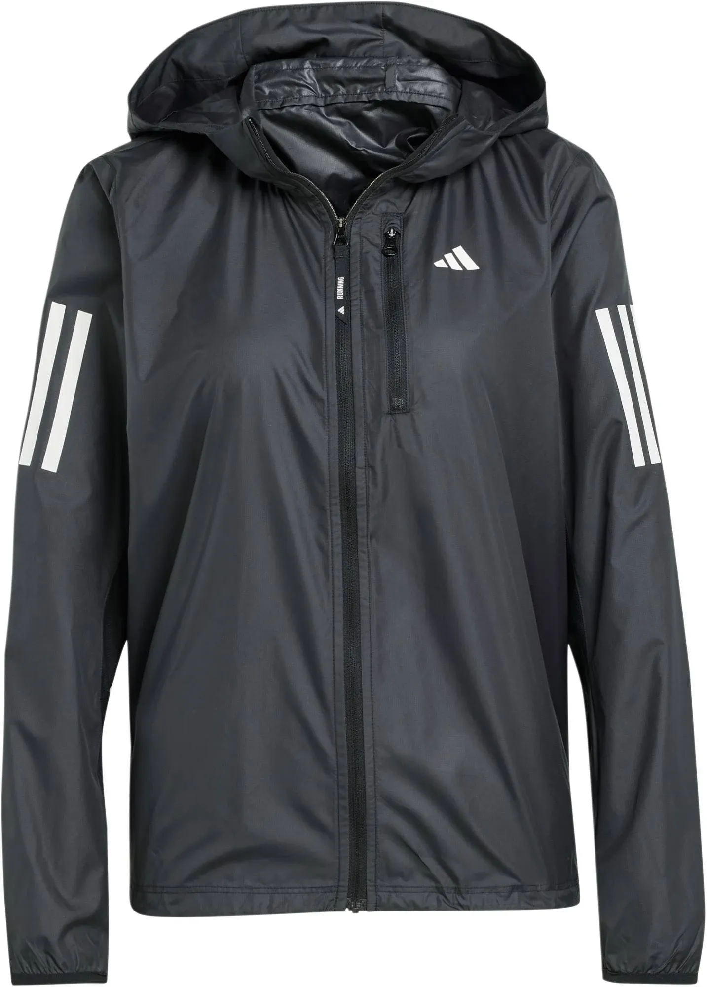 Adidas Own The Run Pure Black Women's Hooded Jacket - L