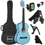 Best Choice Products 38in Beginner Acoustic Guitar Starter Kit w/ Gig Bag, Strap, Strings - Light Blue