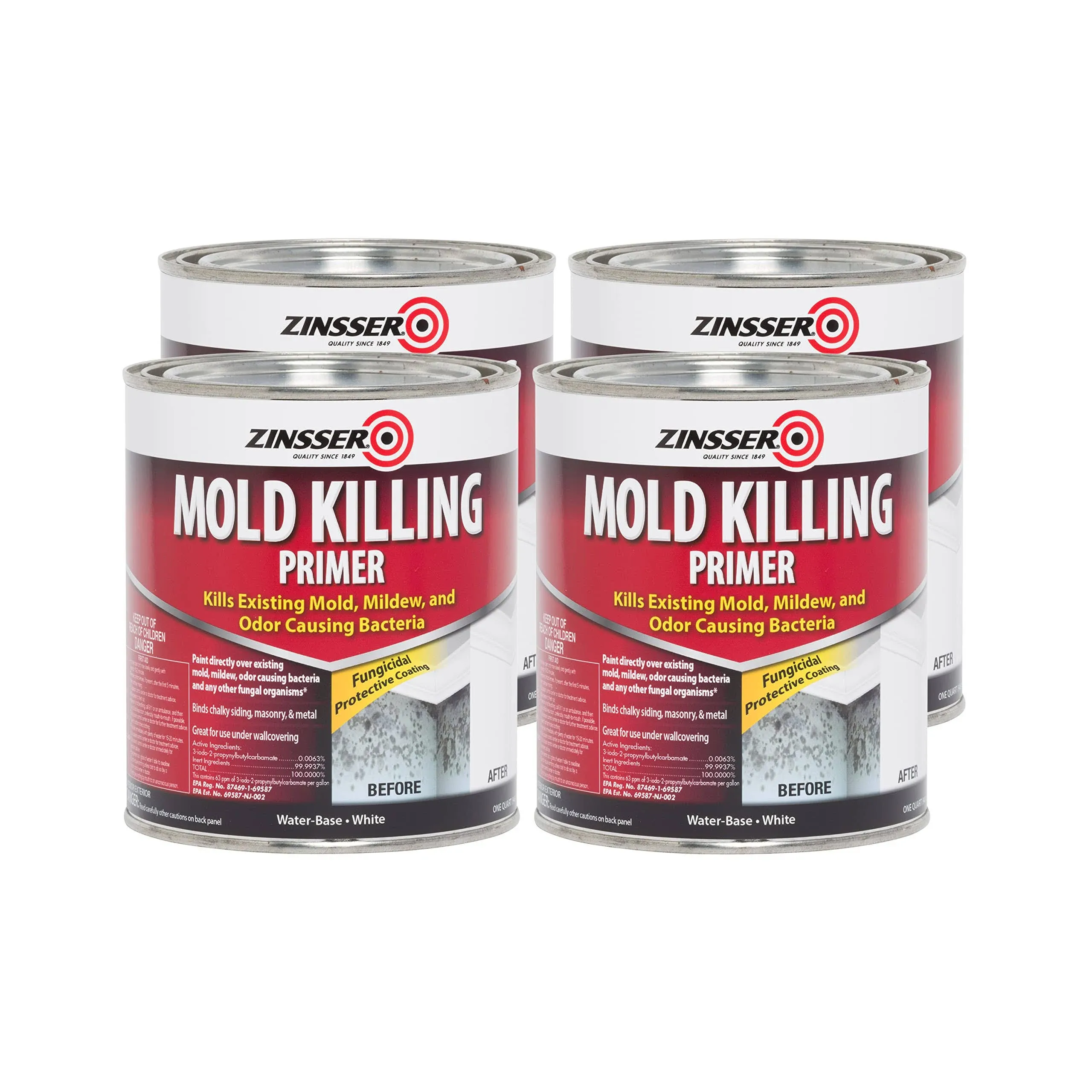 Zinsser 276049CT Mold Killing Primer – 2 / Carton – White