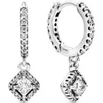 Pandora Square Sparkle Hoop Earrings