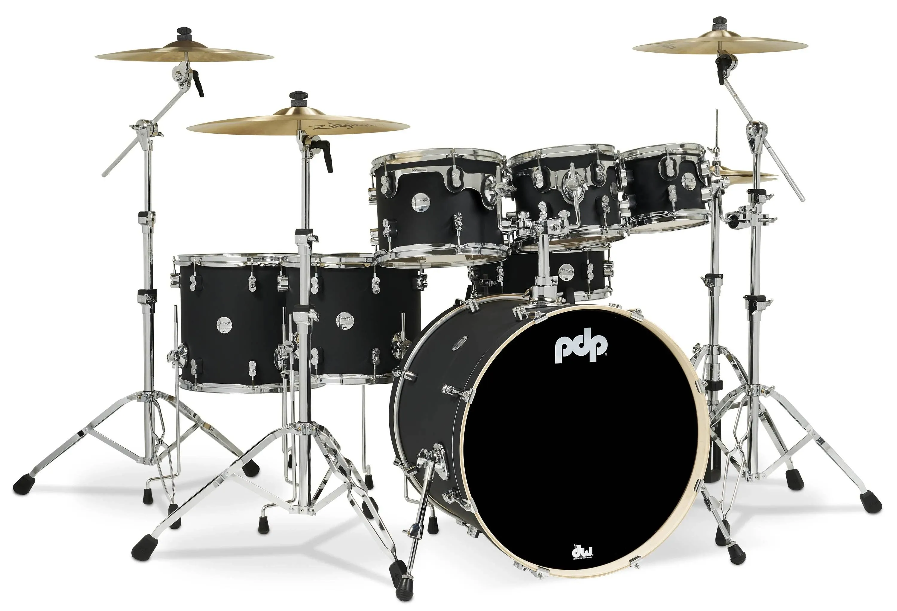 PDP Concept Maple Shell Pack - 7-Piece - Satin Black