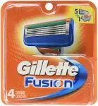 Gillette fusion Razor Blades 4 Cartridge Refills FREE SHIPPING