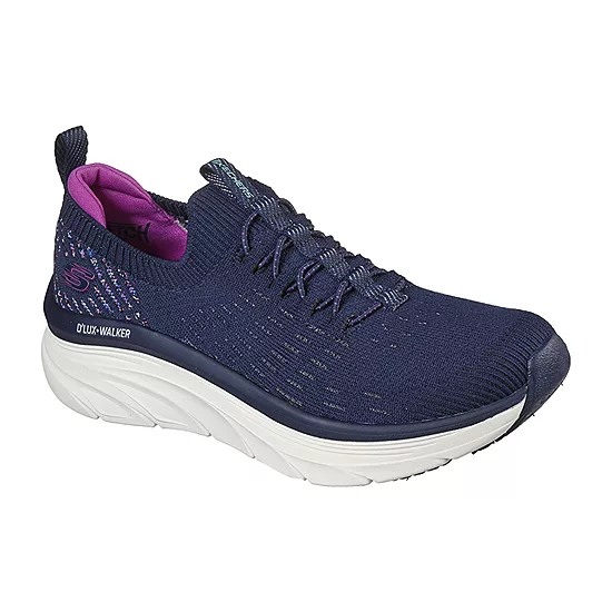 Skechers Women's D'Lux Walker Star Stunner Navy Purple, Size 7.5