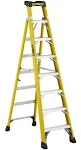 Featherlite 8 Feet fibreglass Cross Step Ladder with 300 lb. Load Capacity Type IA Duty Rating