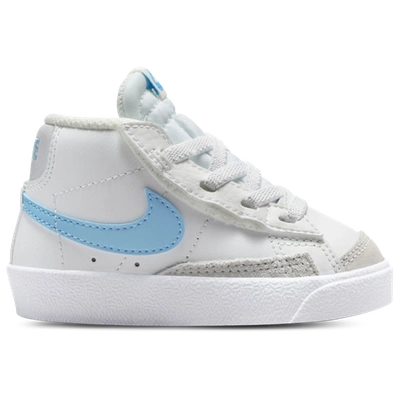 Shop Nike Boys  Blazer Mid '77 In Summit White/aquarius Blue/photon Dust