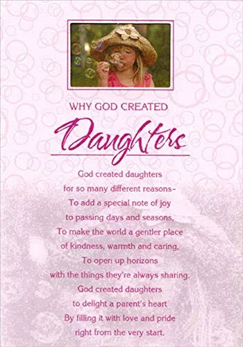 Designer Greetings Why God Created Daughters Religious/Inspirational Birthday Card for Daughter