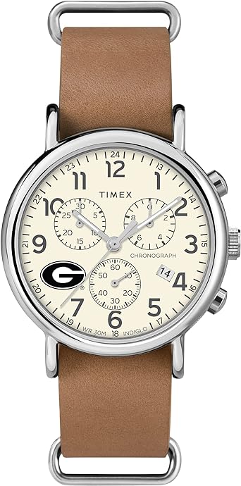 Men's Collegiate Weekender 40mm Quartz Leather Strap