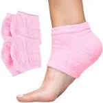 ZenToes Fuzzy Moisturizing Gel Heel Socks - Pink