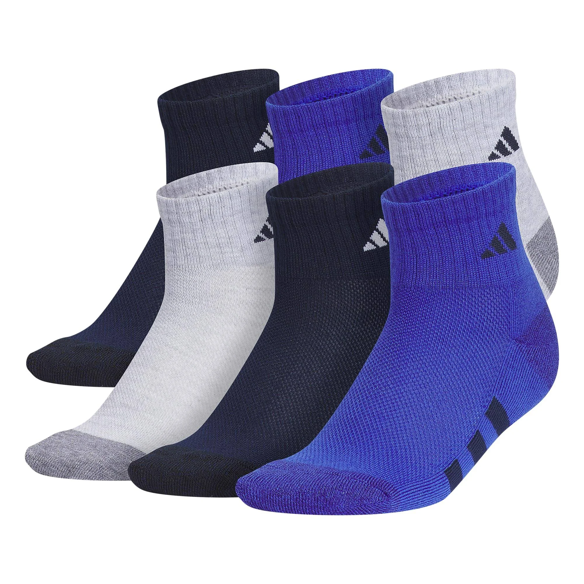 Adidas Youth Cushioned 6-Pack Quarter Socks